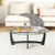 Oval Coffee Table With Tempered Glass Tabletop And Rubber Wood Legs Black Hv10671Dk By Cw