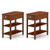 3-Tier Narrow End Table With Drawer And Storage Shelves Set Of 2-Brown JV12279BN By CW