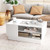 Modern Coffee Table With 2 Tier Open Storage Shelves White Jv12354Wh By Cw