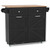 Rolling Kitchen Island With Trash Can Cabinet And Rubber Universal Wheels-Black KC57447DK By CW