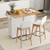 Rolling Kitchen Island With Trash Can Cabinet And Rubber Universal Wheels-White KC57447WH By CW