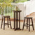 21.5 Inch Round Bar Table Patio Hdpe Bar Height Dining Table With Slatted Tabletop-Brown NP12062BN By CW