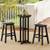 21.5 Inch Round Bar Table Patio Hdpe Bar Height Dining Table With Slatted Tabletop-Black NP12062DK By CW