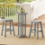 21.5 Inch Round Bar Table Patio Hdpe Bar Height Dining Table With Slatted Tabletop-Gray NP12062GR By CW