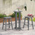 29 Inch Hdpe Patio Bar Stool Set Of 2 Armless Saddle Stools Gray Np12061Gr By Cw