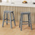 29 Inch Hdpe Patio Bar Stool Set Of 2 Armless Saddle Stools-Gray NP12061GR By CW