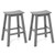 29 Inch Hdpe Patio Bar Stool Set Of 2 Armless Saddle Stools-Gray NP12061GR By CW