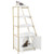 Large Cat Litter Box Enclosure With Storage And Ladder Shelf-White PV10168WH By CW
