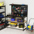 48 X 24 Inch Workbench Work Table With 3 Pcs Pegboard Drawer And Shelves Black Th10086Bk By Cw