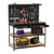 48 X 24 Inch Workbench Work Table With 3 Pcs Pegboard Drawer And Shelves-Black TH10086BK By CW