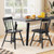 Farmhouse Kitchen Chair Set Of 2 With Rubber Wood Frame-Black JV12283DK By CW