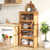 4-Tier Bamboo Bookcase With Doors For Study Room Living Room-Natural JV11769NA By CW