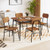 5 Piece Table Set For 4 With Metal Frame And Storage Rack Brown Kc57728Bn By Cw
