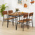 5-Piece Table Set For 4 With Metal Frame And Storage Rack-Brown KC57728BN By CW