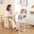 Easy Clean Compact Highchair With Removable Adjustable Tray And Pu Seat Cushion-Gray AD10078HS By CW