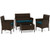 4 Piece Patio Rattan Conversation Set With Cozy Seat Cushions-Peacock Blue HW71887PB By CW