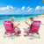 Foldable Backpack Beach Chair With Cup Holder And Storage Pockets Set Of 2-Pink NP11624PI-2 By CW