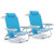 Foldable Backpack Beach Chair With Cup Holder And Storage Pockets Set Of 2-Blue NP11624BL-2 By CW