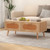 Rattan Coffee Table Mid Century Modern Center Table With 2 Storage Drawers-Natural JV11728NA By CW