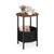 Round End Table 2-Tier Side Table With Removable Fabric Basket And Metal Frame-Rustic Brown JV12148CF By CW