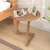 Teak Wood Side Table Round Sofa End Table With Slatted Tabletop JV12548 By CW