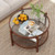 31 Inch 2 Tier Round Coffee Table With Tempered Glass Top For Living Room Cherry Jv12373Ch By Cw
