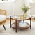 31 Inch 2-Tier Round Coffee Table With Tempered Glass Top For Living Room-Cherry JV12373CH By CW