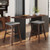 Swivel Bar Stools Set Of 2 With Footrest And Rubber Wood Legs-Brown JV12598CA By CW