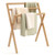 Freestanding Foldable Teak Wood Towel Rack With 3 Hanging Crossbars JV12438 By CW