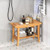30 Inches Large Teak Shower Stool With Storage Shelf And Non Slip Footpads Jv12440 By Cw