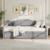 Twin Size Daybed With Trundle And Slats Support On Wheels-Gray HU11002GR-T By CW
