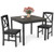 3-Piece Dining Table Set Wooden Square Kitchen Table For 2 People-Gray JV12412GR By CW
