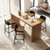 Industrial 24.5 Inches Bar Stool With Backrest And Saddle Seat-Rustic Brown JV10406CF By CW