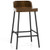 Industrial 24.5 Inches Bar Stool With Backrest And Saddle Seat-Rustic Brown JV10406CF By CW