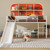 Twin Metal Loft Bed With Slide Safety Guardrails And Built In Ladder White Hu10160Wh By Cw