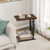 C Shape Sofa Side Table With Storage Basket Rustic Brown Jv10488Bn By Cw
