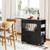 Rolling Kitchen Trolley With 3 Spice Racks Drawer And Open Shelf Black Kc53798Bk By Cw