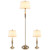 3 Piece Modern Nickel Finish Lamp Set Silver Eu10036Us Sl By Cw