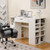 Counter Height Sewing Craft Table Computer Desk With Adjustable Shelves And Drawer-White HW66213WH+ By CW