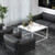 Modern Glass Square Coffee Table With Metal Frame For Living Room-White JV10429WH By CW