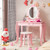 Kid Vanity Table Stool Set With Oval Rotatable Mirror-Pink HY10089PI By CW