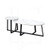 Set Of 2 Modern Faux Marble Nesting Coffee Table Set With Oval And Round Table-White JV10491WH By CW