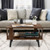Compact Retro Mid-Century Coffee Table With Storage Open Shelf-Rustic Brown HV10347CF By CW