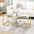 Modern 2-Tier Rectangular Coffee Table With Glass Table Top-Golden JV11924GD By CW