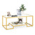 Modern 2-Tier Rectangular Coffee Table With Glass Table Top-Golden JV11924GD By CW