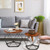 Set Of 2 Modern Round Coffee Table With Pentagonal Steel Base Rustic Brown Jv10422Cf By Cw