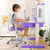 Adjustable Desk Chair With Auto Brake Casters For Kids-Purple HY10040ZS By CW