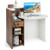 Front Reception Office Desk With Open Shelf And Lockable Drawer-Rustic Brown CB10404 By CW