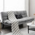 Convertible Memory Foam Futon Sofa Bed With Adjustable Armrest Gray Hv10326Gr By Cw
