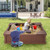 Kids Outdoor Sandbox With Oxford Cover And 4 Corner Seats Brown Tp10087Cf By Cw